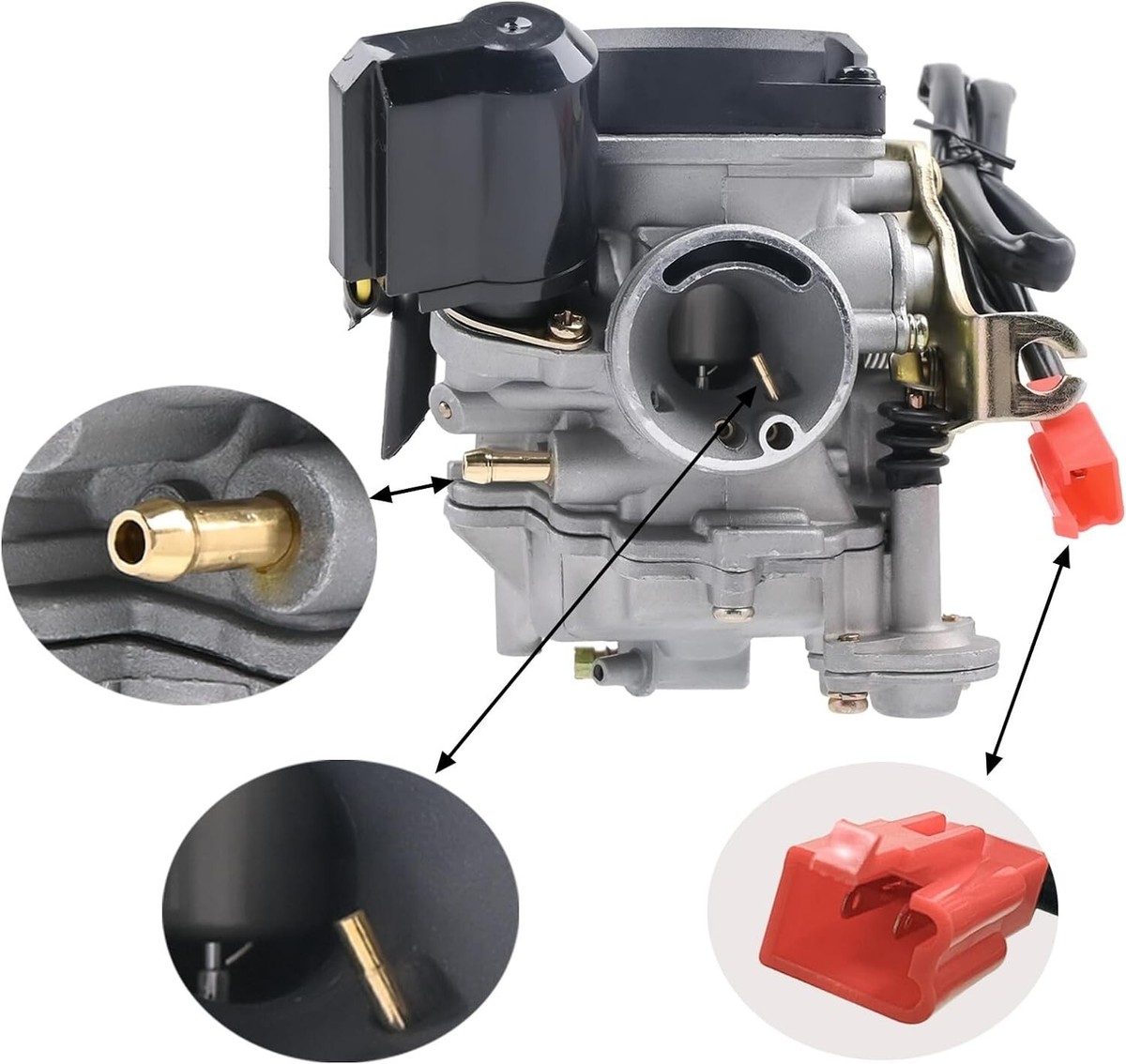 GY6 50cc Carburetor For Scooters – Fits SUNL, ROKETA, BAJA, TANK, VIVA, ZENN & More (19mm Intake)