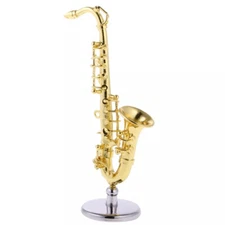 1pc 1:6 Scale Dollhouse Miniature Saxophone Musical Instrument Accessories Alloy