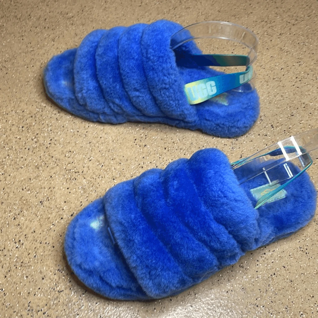 UGG Fluff Sì Slide Slide Blu Mistico US 5
