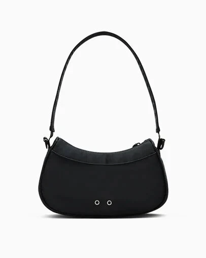 Bolso de hombro negro CONVERSE para mujer correa larga opción de transporte bidireccional cremallera Foto 2 de 4