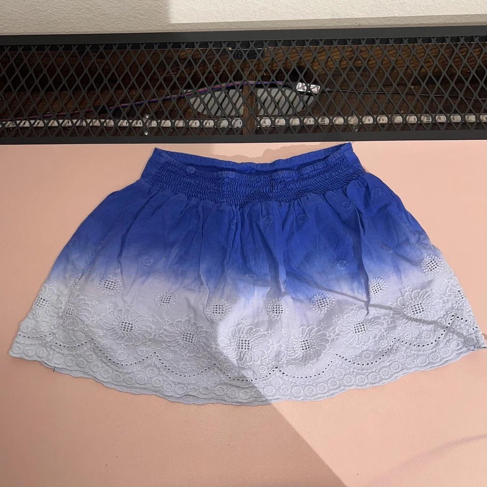 Lucky Brand Toddler Girl's Skirt Size 4 Embroidered Stretch Block Sky Blue - Image 2 of 4