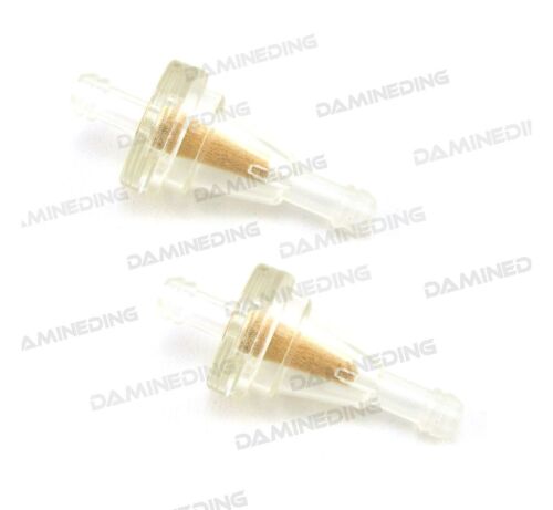 2 pcs Motorcycle ATV Scooter Clear Fuel Gas Filter Bronze Small 3/16" - 1/4" 6mm - Picture 1 of 5