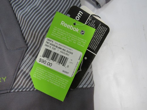 New Anaheim Ducks Mens Sizes S-M-L-2XL Gray Reebok Playdry Hoodie $90 - Picture 3 of 6