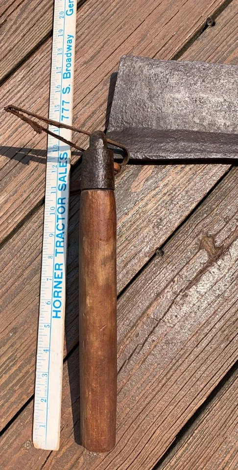 Primiitive Antique Extra Large Scythe cutting Farm Tool 20" blade Wood handle - Image 4 of 4