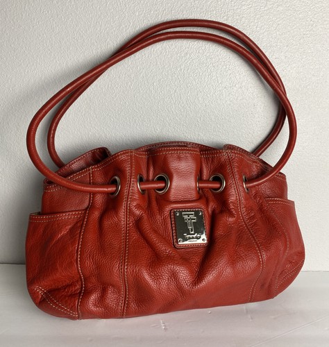 tignanello red leather purse
