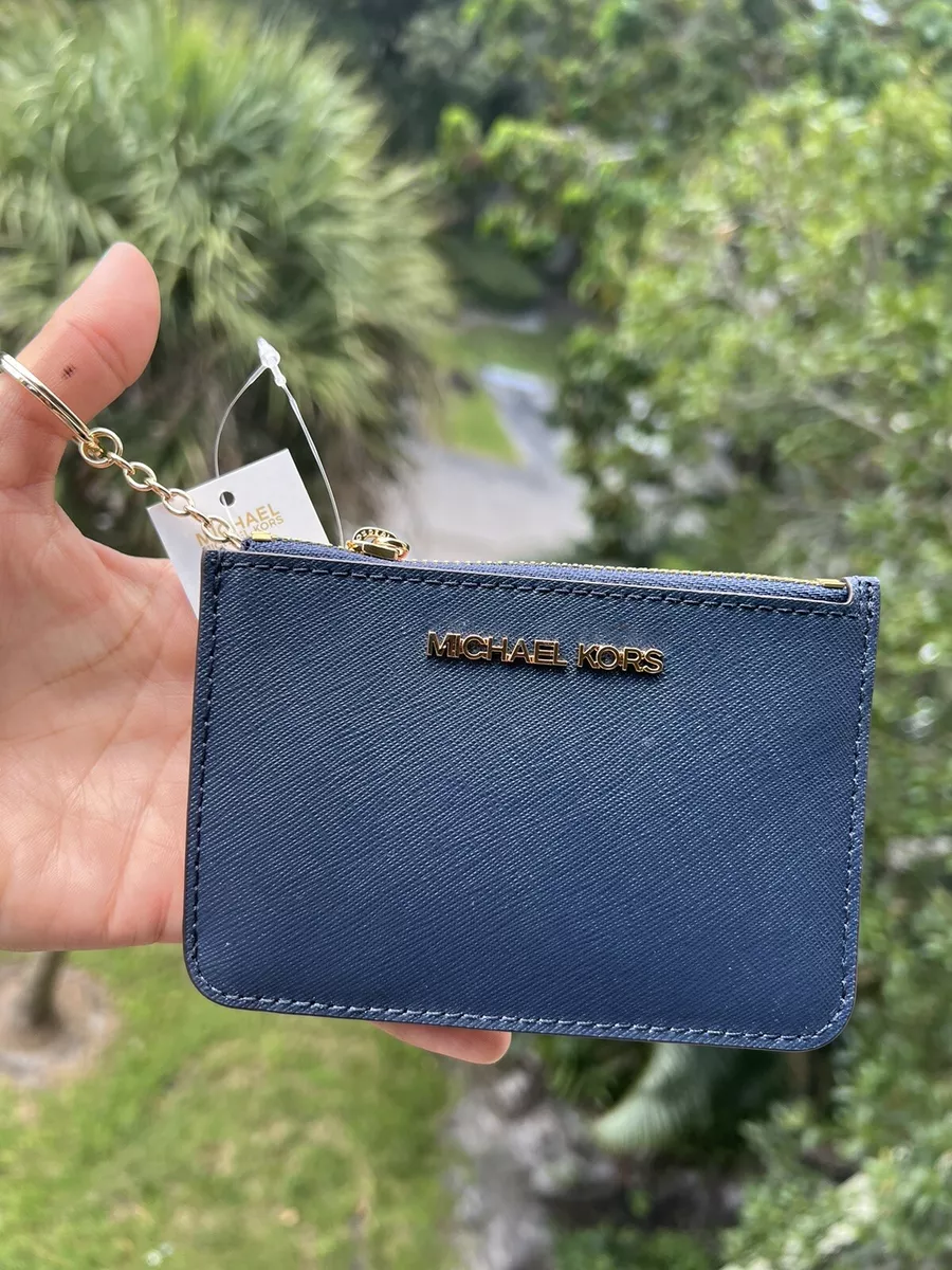 Michael Kors Small Jet Set Wallet Navy in Blue