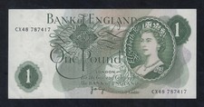 ONE POUND BANK NOTE �1 - BE81c - AUNC - UNCIRCULATED - PAGE - CX48