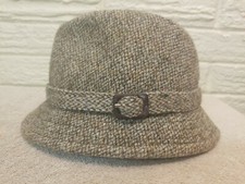 Dunn Co.Men's 100 Wool Vtg Handwoven Harris Tweed Fedora Hat SZ 7 England