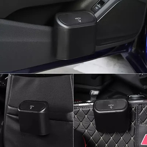 Bote de basura para automóvil con tapa mini vehículo cubo de basura organizador de basura para automóvil - Imagen 4 de 4