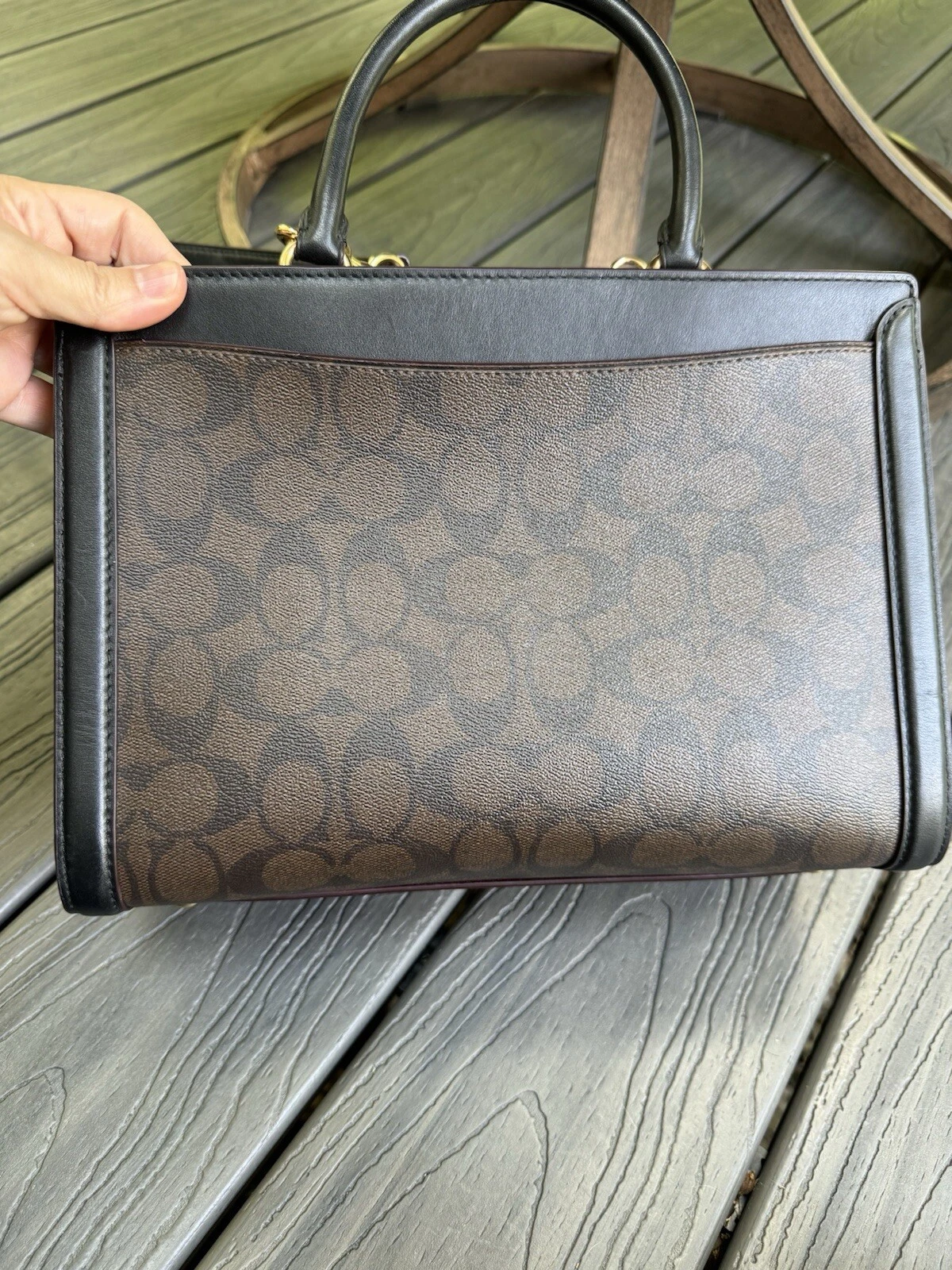 Borsa da trasporto COACH Zoe in perfette condizioni con stampa tela stampa ricamo floreale ottima!