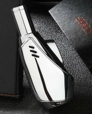 Jobon Eggplant Grip Torch Lighter - Chrome Color