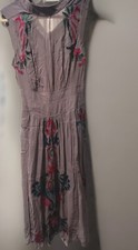 By Anthropologie Size 6 Gray Mesh Dress With Velvet Beaded Appliqué NWT