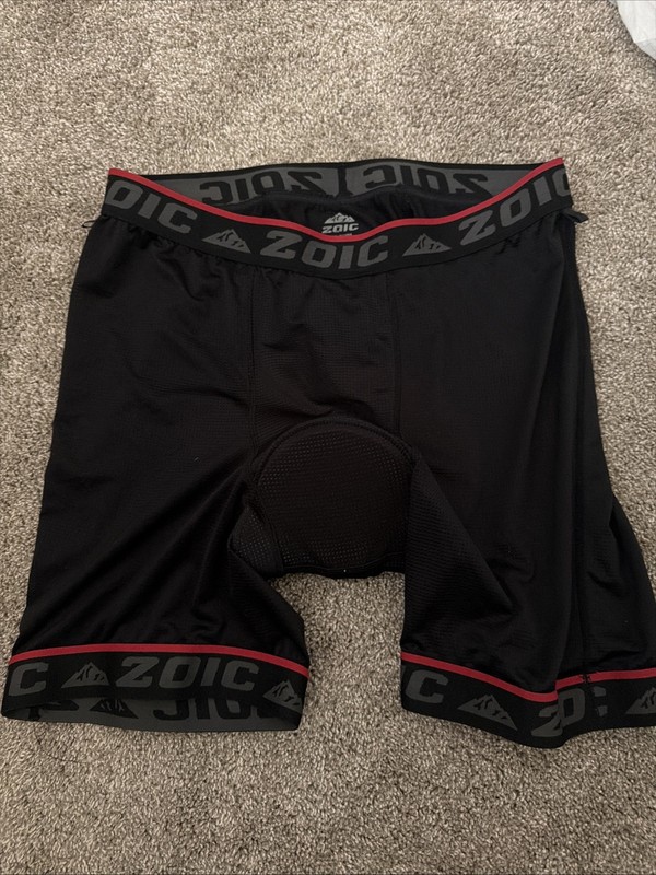 Zoic Cycling Liner Shorts Mens XL  Black Padded Stretch Pull On