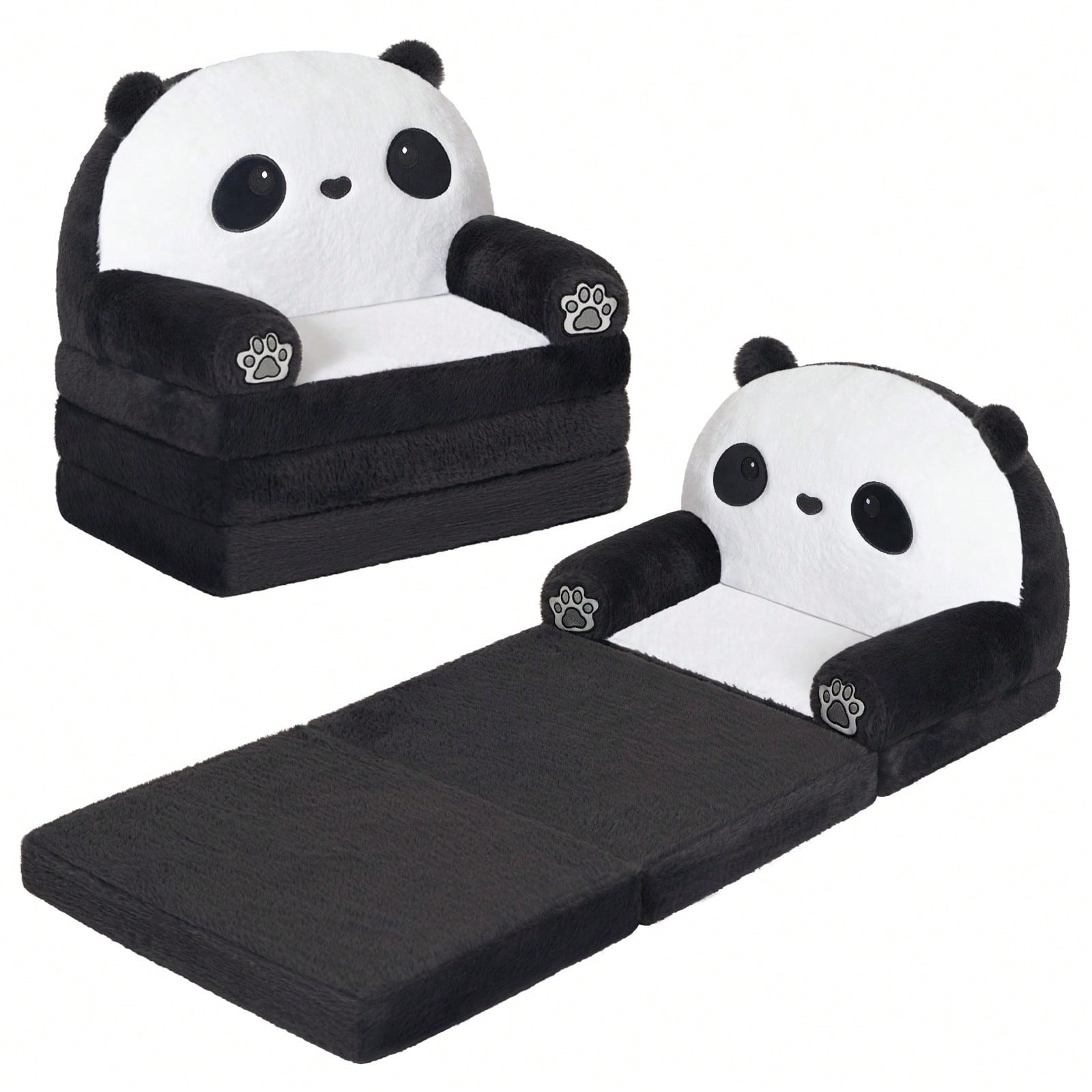 Foldable Plush Panda Chair for Toddlers 18+ Months - Reading & Play Sofa by RFG