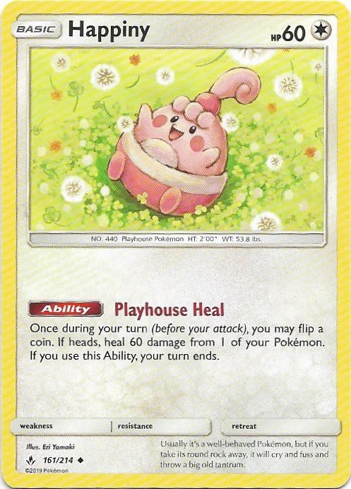Happiny 161/214 Uncommon Unbroken Bonds Pokemon Near Mint