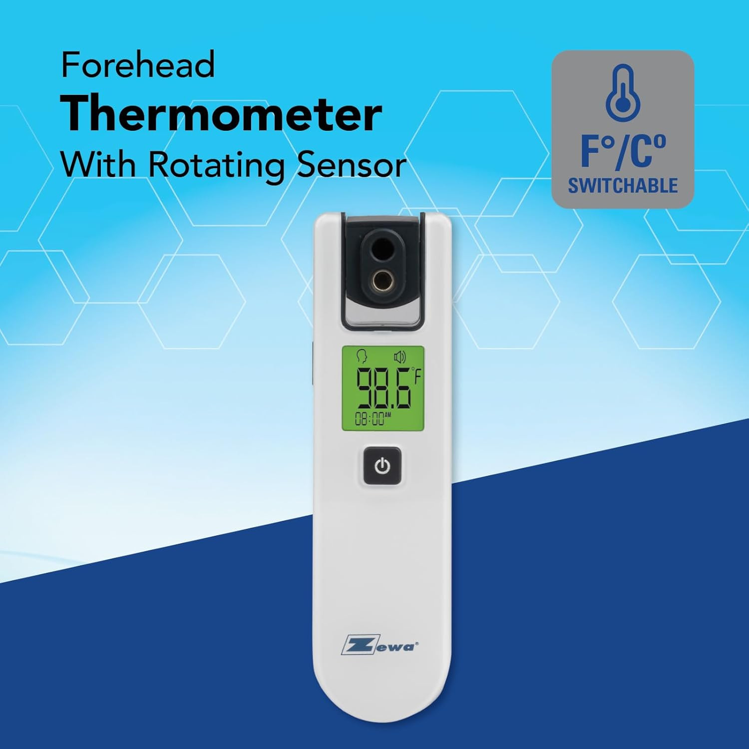 4-Way Rotating Infrared Thermometer | Forehead Non-Touch Technology | Fast 1-Sec