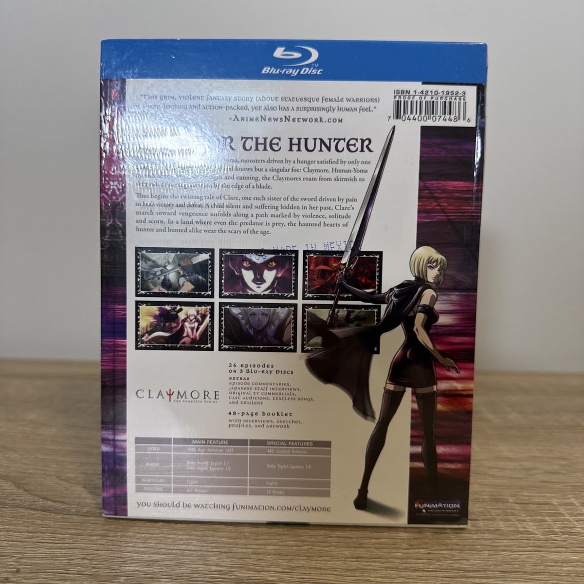 Claymore: The Complete Series (Blu-ray Disc, 2010, 3-Disc Set) for