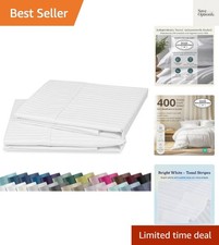 Standard Queen Size Pillowcase Set - 400 Thread Count, 100 Cotton Sateen, Se...