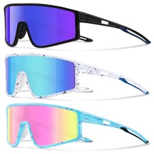 3 Pack Kids Sunglasses Youth Baseball Polarized Sun Glasses Sports Cycling Ru...