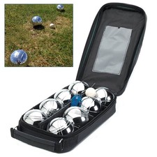 8pc Steel French Boules Set Petanque Balls Garden Game Free Carry Case New Fun