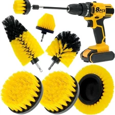 8 Pcs Drill Brush Attachment Set, Power Cleaning Scrub Brush Kit with Extend Lon