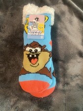 NEW Young TAZ Sherpa Fleece Lined Non-Slip Super Cozy Socks
