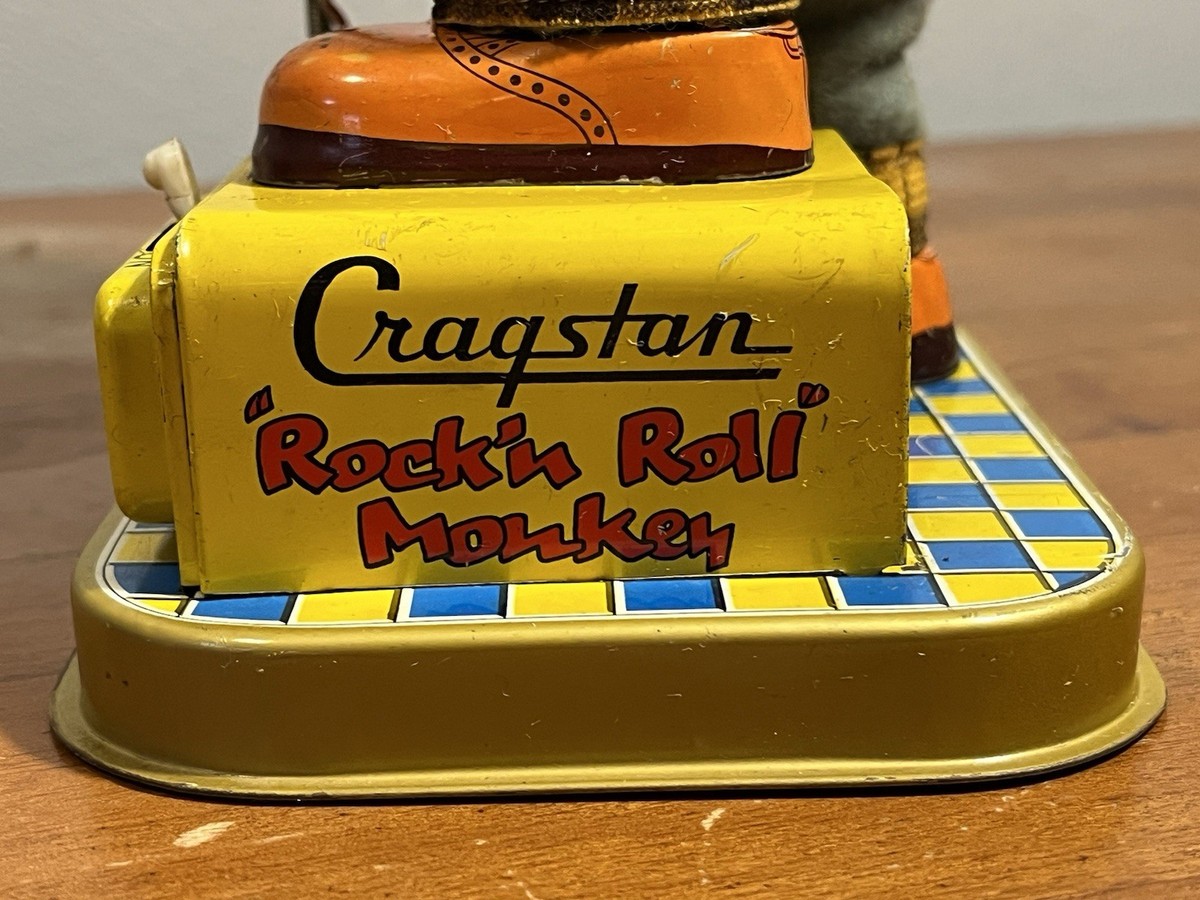 1950's Battery Operated Rock 'n' Roll Monkey ALPS Japan Tin Toy