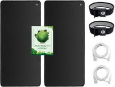 Grounding Mat Kit 2 Packs , 2 Grounding Pads with 2 Grounding Cables and 2 G...
