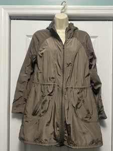 Velocity Brown Water Repellent Hood Active Rain Jacket Women’s Size Medium