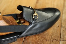 Gucci Princetown Schwarz Leder Messing Bit Sc...