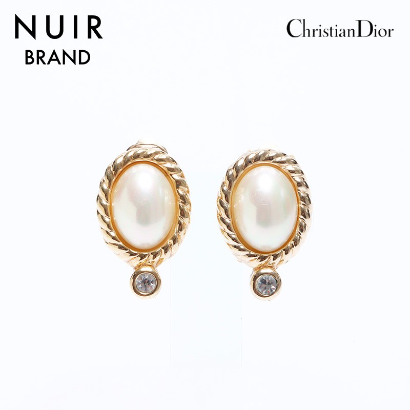 Christian Dior Gold Pearl Earrings Elegant Luxury Jewelry