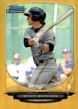 2013 Bowman Chrome Pirates Wyatt Mathisen #98 Mini Gold Refractor /50 (RC)