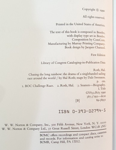 Hal Roth Sailing Book Set: Author Signed First Editions: Ed Boden "Kittiwake" - Picture 9 of 15
