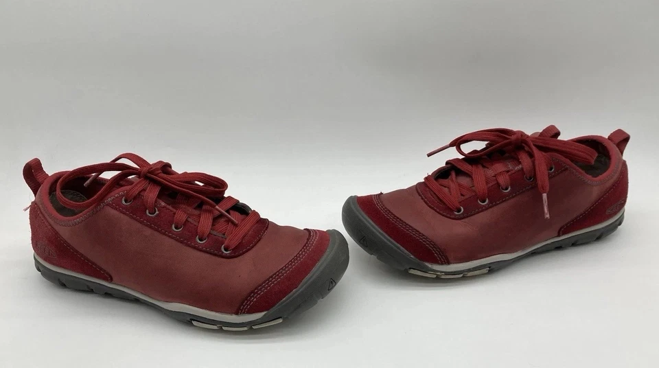 Keen Hush LEA SMP CNX Mujer TALLA 8W Tenis ROJO Contorno Arco Comodidad Foto 2 de 4
