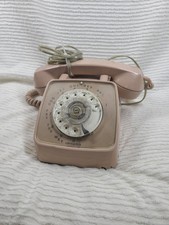Vtg GTE Automatic Electric Rotary Phone 1963 Beige Tan Cords Telephone Untested