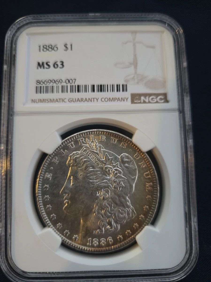NGC Grade MS 63 1886 Year Morgan US Dollars (1878-1921) for sale
