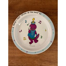 Vintage 90s Barney Dinosaur Strike Up the Band Marching Band 8.5" Melamine Plate