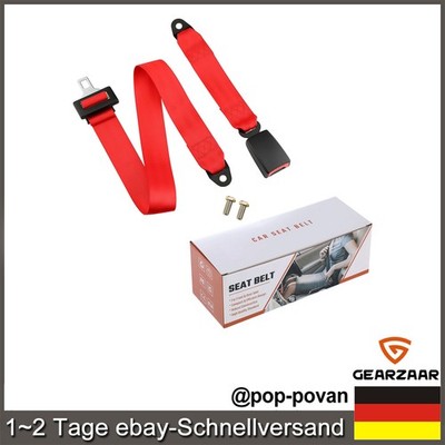 2-Punkt Sicherheitsgurt Beckengurt Anschnallgurt LKW Auto PKW Boot Rot E4 130cm