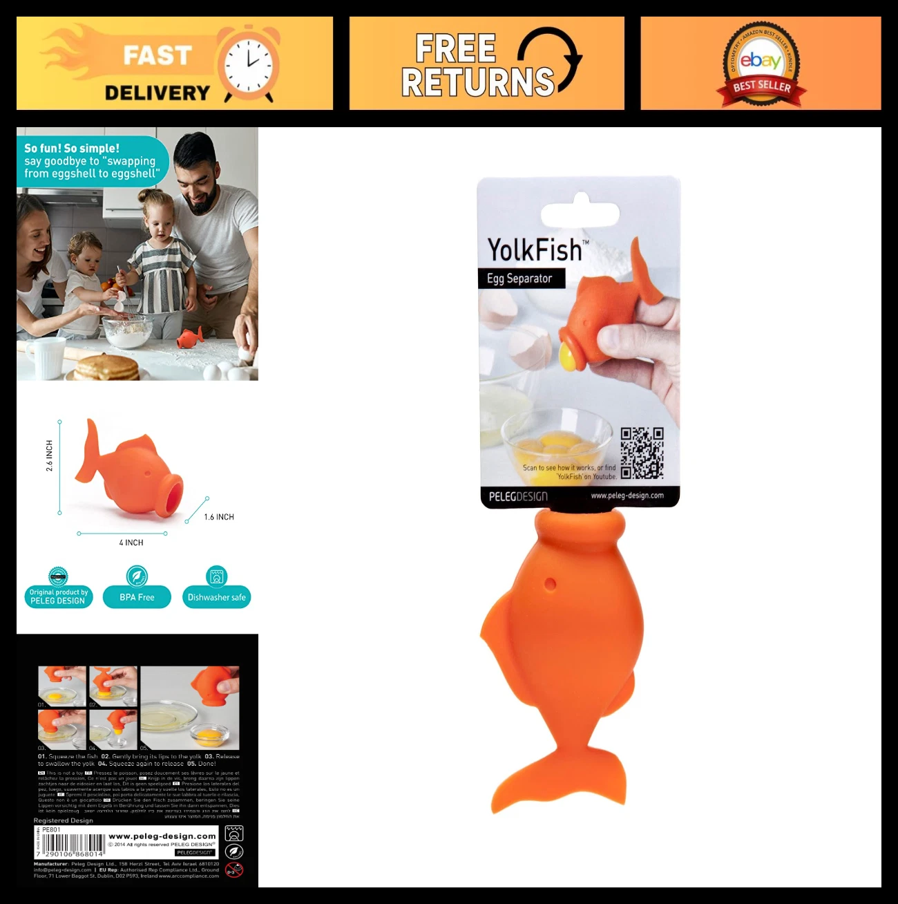 Silicone Egg Separator for Raw Eggs – Cute Yolk & White Separator Kitchen Gadget