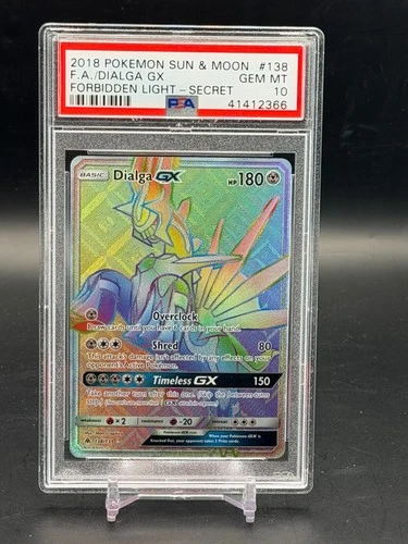 PSA 10 GEM MINT Dialga GX Forbidden Light Secret Rare 2018 Pokemon 138/131
