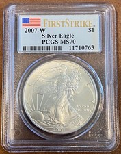 2007W- American Silver Eagle- PCGS- MS70-First Strike