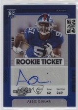 2021 Contenders Optic Rookie Ticket Blue Prizm 86/99 Azeez Ojulari #166 Auto 1u6