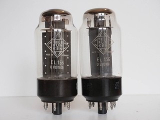 2 pcs EL156 Telefunken. A quite matched pair