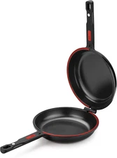 COOKWARE Premiere Dual Skillet | 9.5 Inches Double Frying Pan for Frittatas & Sp