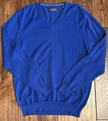 XL Men s John Bartlett Consensus 100% Cotton Blue Long Sleeve Pullover Sweater
