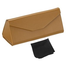 Foldable Glasses Case, Triangle Magnetic Sunglasses Case, Brown