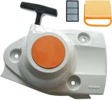 Recoil Starter Assembly with Air Filter Tune Up Kit for Stihl TS410 TS420 TS480i
