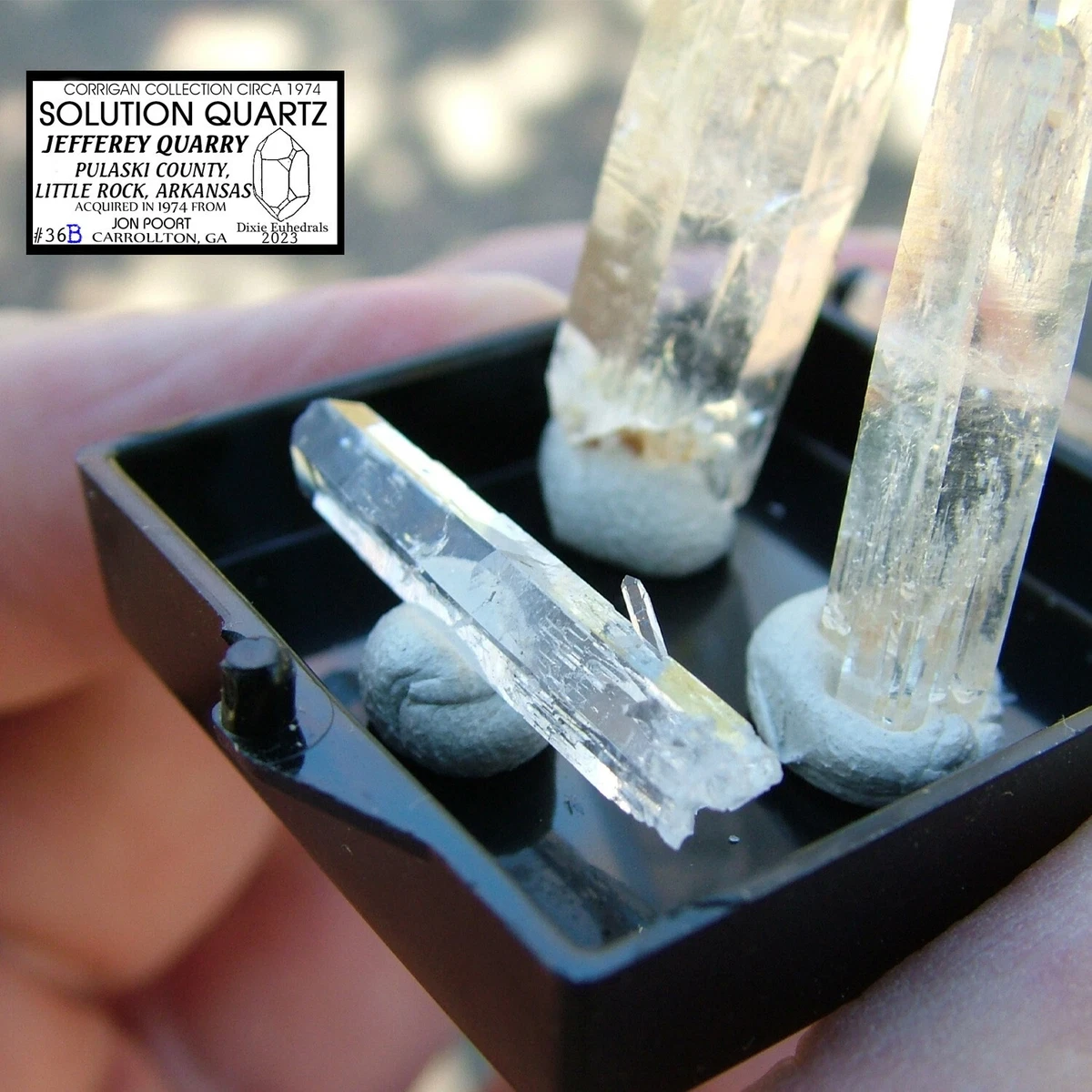 3 SOLUTION QUARTZ CRYSTALS JEFFREY QUARRY LITTLE ROCK ARKANSAS