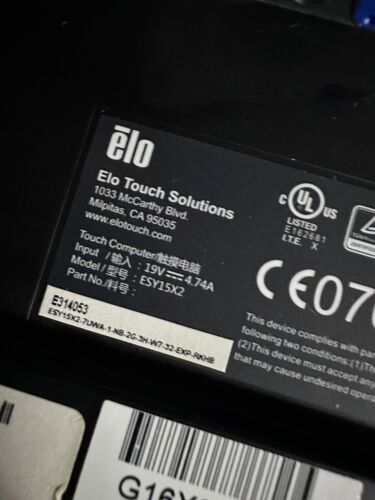 ELO Touch Systems Model ESY15X2 Touch Screen Monitor & Stand - Picture 16 of 16
