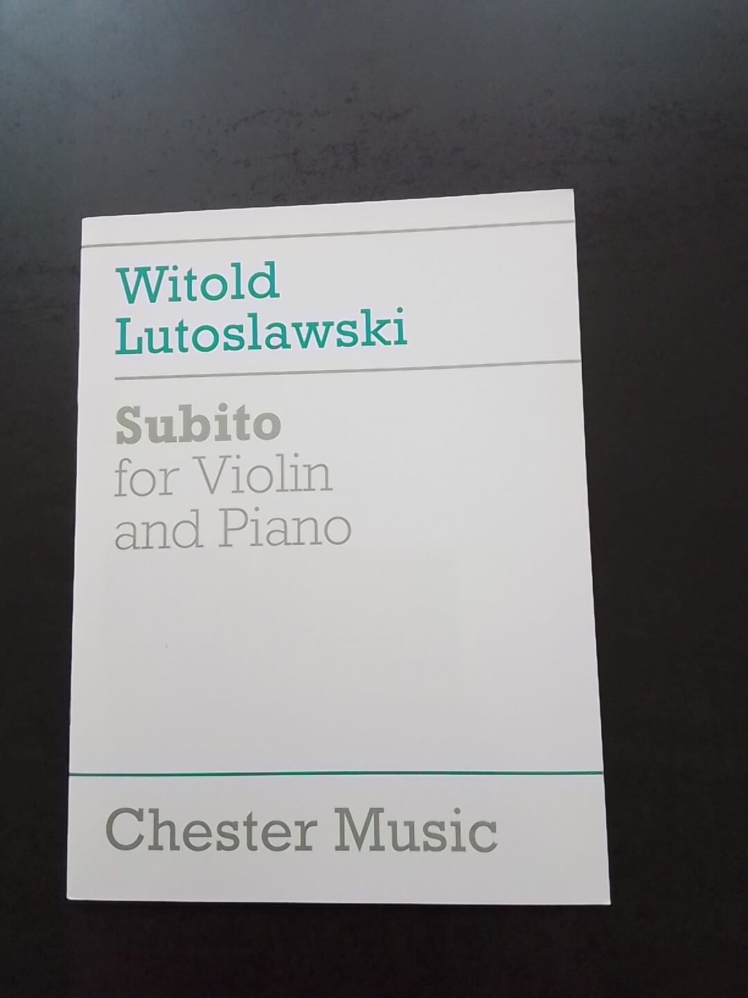 Partition Lutosławski Subito violon piano musique contemporaine duo